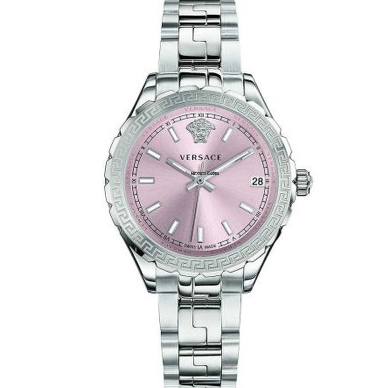  Shop Authentic Versace Hellenyium Pink Dial Silver Steel Strap Watch for Women - V12010015 - Luxxuri