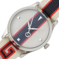  Shop Authentic Gucci G Timeless Quartz White Dial Two Tone NATO Strap Watch For Men - YA1264071 - Luxxuri