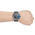  Shop Authentic Diesel Mega Chief Chronograph Black Dial Black Leather Strap Watch For Men - DZ4500 - Luxxuri