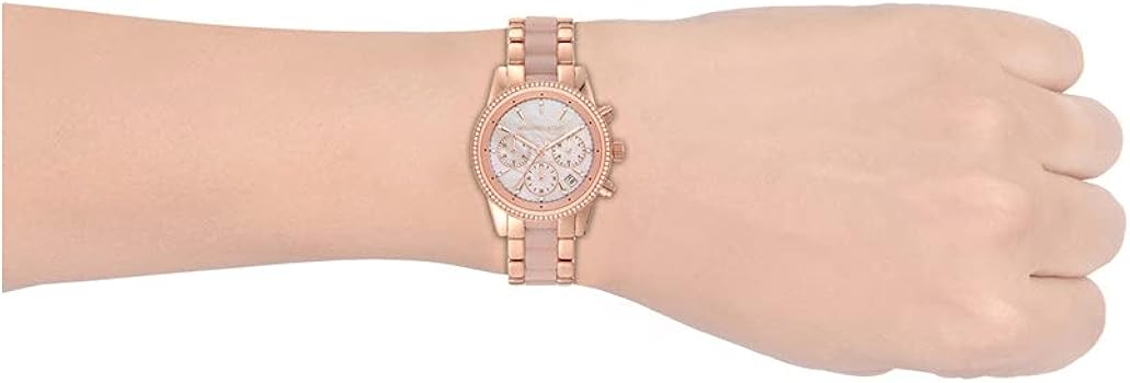  Shop Authentic Michael Kors Ritz Chronograph Mother of Pearl White Dial Two Tone Steel Strap Watch For Women - MK6769 - Luxxuri