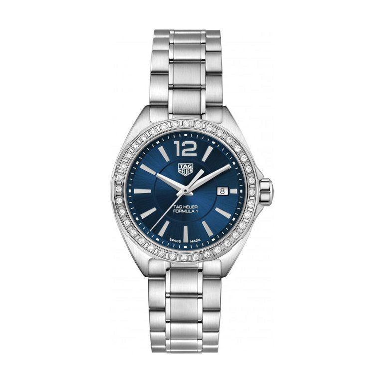  Shop Authentic Tag Heuer Formula 1 Quartz Diamonds Blue Dial Silver Steel Strap Watch for Women - WBJ1316.BA0666 - Luxxuri
