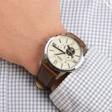  Shop Authentic Fossil Townsman Automatic White Dial Brown Leather Strap Watch for Men - ME3064 - Luxxuri