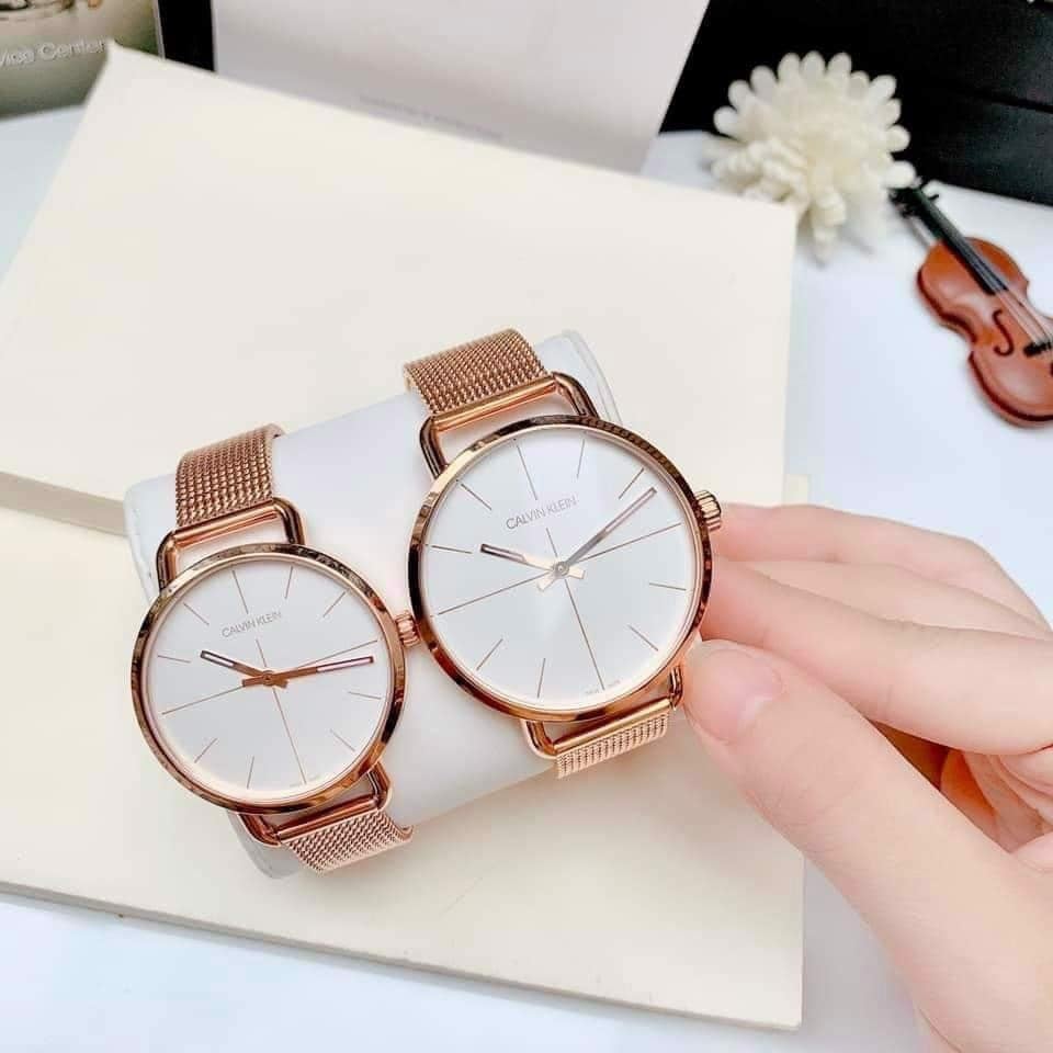  Shop Authentic Calvin Klein Even White Dial Rose Gold Mesh Bracelet Watch for Women - K7B21626 - Luxxuri