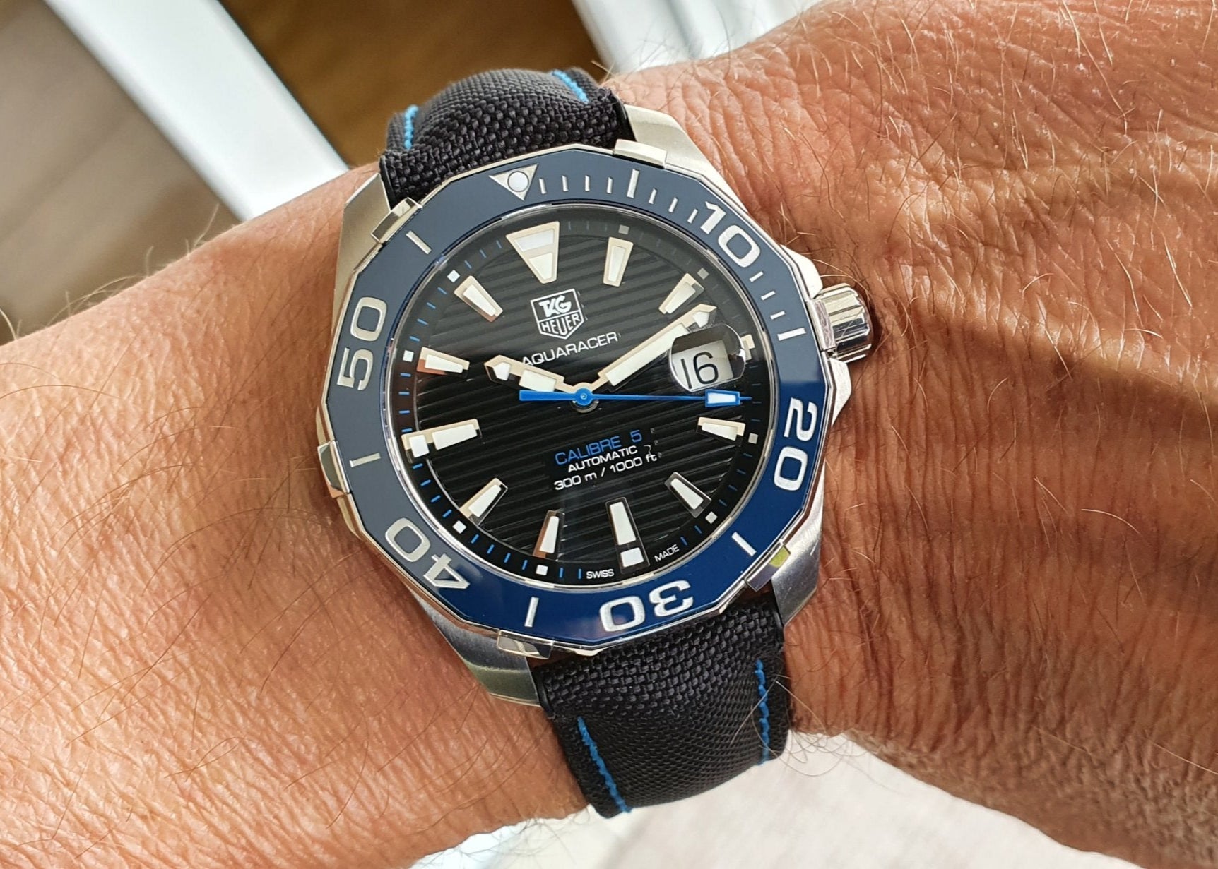  Shop Authentic Tag Heuer Aquaracer Blue Dial Watch for Men - WAY211B.FC6363 - Luxxuri