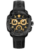  Shop Authentic Versace Dylos Chronograph Black Dial Black Rubber Strap Watch for Men - VQC020015 - Luxxuri