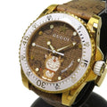  Shop Authentic Gucci Dive Doraemon Brown Dial Brown Leather Strap Watch For Men - YA136334 - Luxxuri