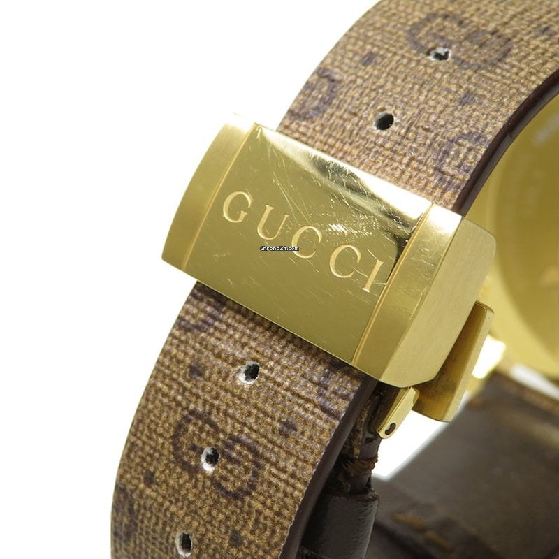  Shop Authentic Gucci Dive Doraemon Brown Dial Brown Leather Strap Watch For Men - YA136334 - Luxxuri