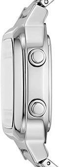 Fossil Retro Digital Silver Dial Silver Steel Strap Watch for Men - FS5844