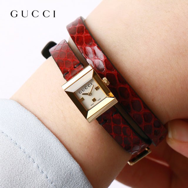  Shop Authentic Gucci G Frame White Dial Red Leather Strap Watch For Women - YA128524 - Luxxuri