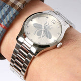  Shop Authentic Gucci G Timeless Silver Dial Silver Steel Strap Watch For Women - YA1264126 - Luxxuri