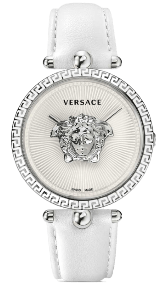  Shop Authentic Versace Palazzo Empire White Dial White Leather Strap Watch for Women - VCO010017 - Luxxuri