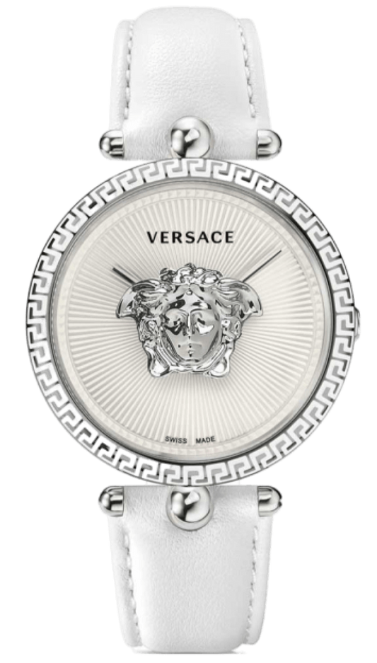 Shop Authentic Versace Palazzo Empire White Dial White Leather Strap Watch for Women - VCO010017 - Luxxuri