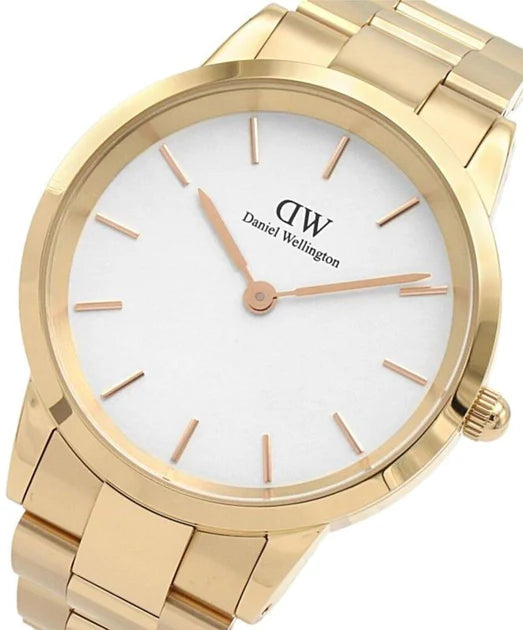  Shop Authentic Daniel Wellington Iconic Link White Dial Gold Steel Strap Watch For Men - DW00100343 - Luxxuri
