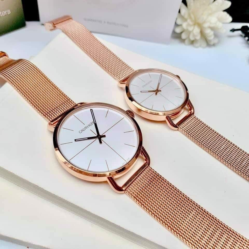  Shop Authentic Calvin Klein Even White Dial Rose Gold Mesh Bracelet Watch for Women - K7B21626 - Luxxuri