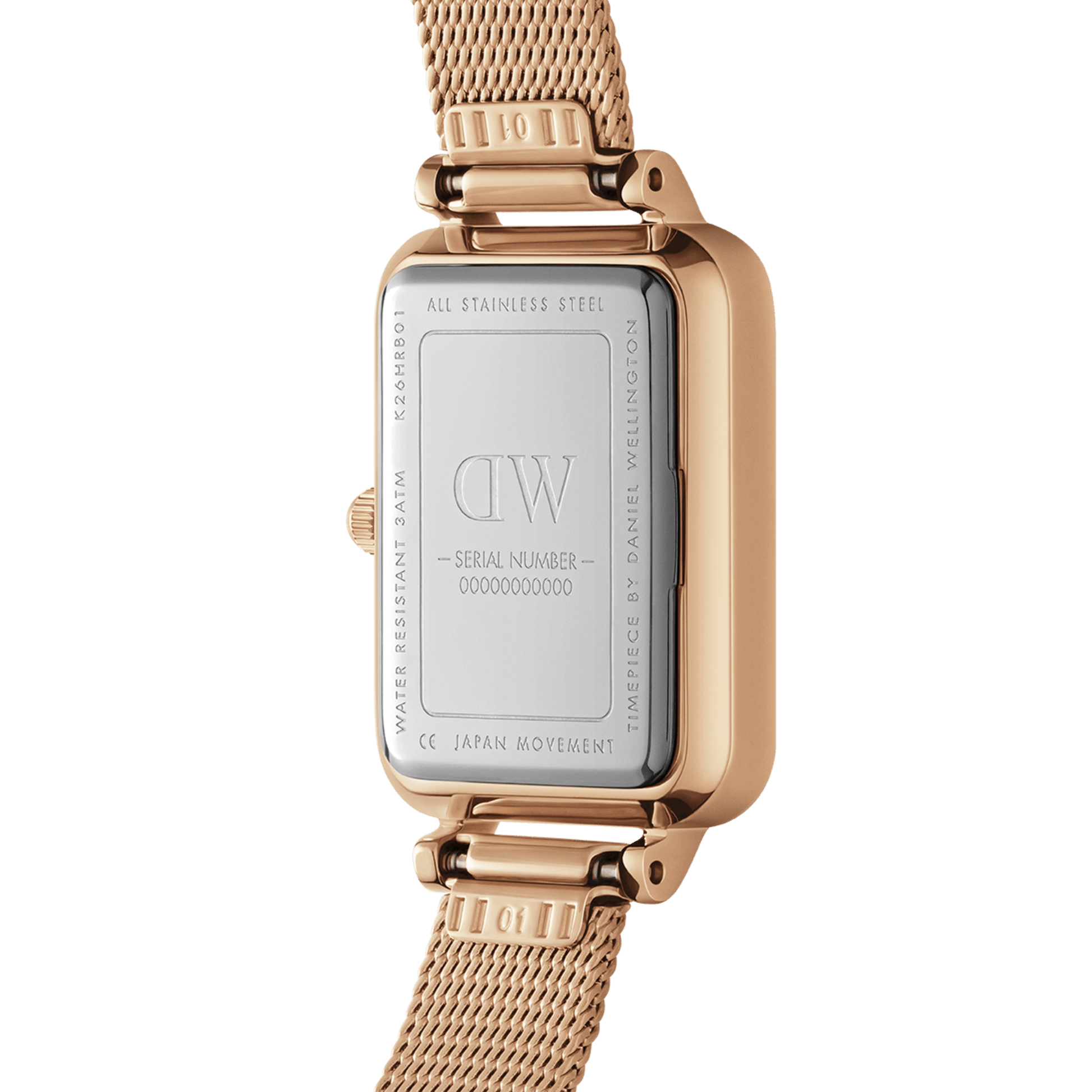  Shop Authentic Daniel Wellington Quadro Pressed Melrose White Dial Rose Gold Mesh Strap Watch For Women - DW00100465 - Luxxuri
