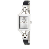  Shop Authentic Emporio Armani Chiara Analog Silver Dial Black Leather Strap Watch For Women - AR7372 - Luxxuri