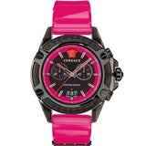  Shop Authentic Versace Icon Active Chronograph Quartz Black Dial Pink Rubber Strap Watch For Men - VEZ700221 - Luxxuri