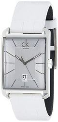  Shop Authentic Calvin Klein Window White Dial White Leather Strap Watch for Men - K2M21120 - Luxxuri