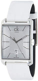  Shop Authentic Calvin Klein Window White Dial White Leather Strap Watch for Men - K2M21120 - Luxxuri