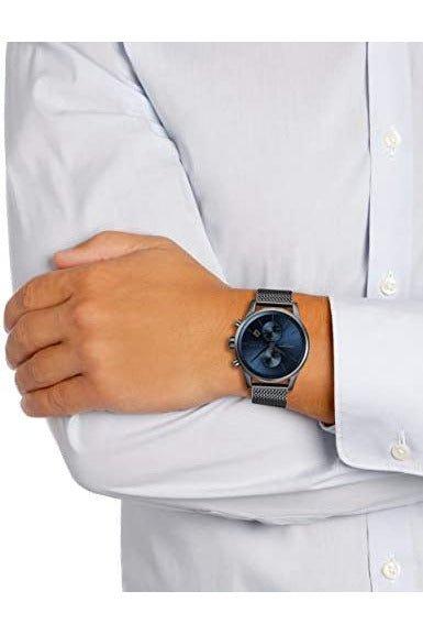  Shop Authentic Hugo Boss Jet Blue Dial Gunmetal Mesh Bracelet Watch for Men  - 1513677 - Luxxuri