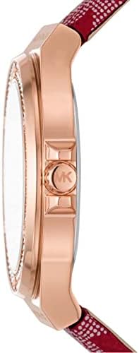  Shop Authentic Michael Kors Lennox Three Hand Silver Dial Red Leather Strap Watch For Women - MK7308 - Luxxuri
