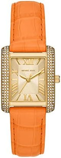  Shop Authentic Michael Kors Emery Three Hand Rose Gold Dial Orange Leather Strap Watch For Women - MK2983 - Luxxuri