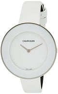  Shop Authentic Calvin Klein Chic White Dial White Leather Strap Watch for Women - K7N23TK2 - Luxxuri