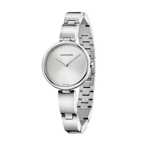  Shop Authentic Calvin Klein Wavy Silver Dial Silver Steel Strap Watch for Women - K9U23146 - Luxxuri
