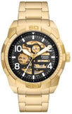  Shop Authentic Fossil Bronson Automatic Skeleton Black Dial Gold Steel Strap Watch for Men - ME3257 - Luxxuri