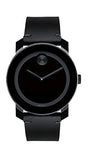  Shop Authentic Movado Bold Black Dial Black Leather Strap Watch For Men - 3600306 - Luxxuri