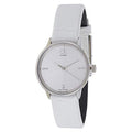  Shop Authentic Calvin Klein Accent Silver Dial White Leather Strap Watch for Women - K2Y2Y1KW - Luxxuri