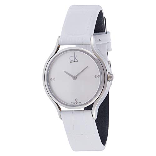  Shop Authentic Calvin Klein Skirt White Dial White Leather Strap Watch for Women - K2U231KW - Luxxuri