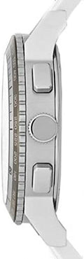 Burberry The City Chronograph Silver Dial White Rubber Strap Watch for Men - BU9810