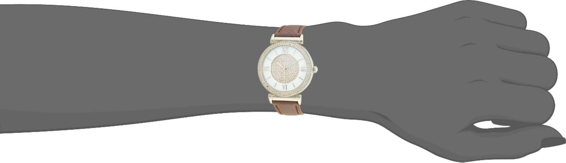  Shop Authentic Michael Kors Caitlin Quartz Silver Dial Gray Leather Strap Watch For Women - MK2377 - Luxxuri