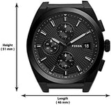  Shop Authentic Fossil Everett Chronograph Black Dial Black Steel Strap Watch for Men - FS5797 - Luxxuri