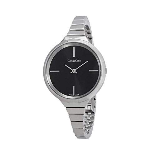  Shop Authentic Calvin Klein Lively Black Dial Silver Steel Strap Watch for Women - K4U23121 - Luxxuri