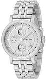  Shop Authentic Fossil Boyfriend Chronograph Silver Dial Silver Steel Strap Watch for Women - ES2198 - Luxxuri