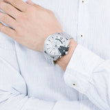  Shop Authentic Diesel Mega Chief Chronograph Silver Dial Silver Steel Strap Watch For Men - DZ4501 - Luxxuri