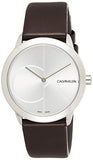 Shop Authentic Calvin Klein Minimal Silver Dial Brown Leather Strap Watch for Men - K3M221G6 - Luxxuri