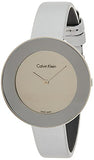  Shop Authentic Calvin Klein Chic Silver Dial White Leather Strap Watch for Women - K7N23UP8 - Luxxuri