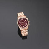  Shop Authentic Michael Kors Lexington Chronograph Red Dial Rose Gold Steel Strap Watch For Women - MK7275 - Luxxuri