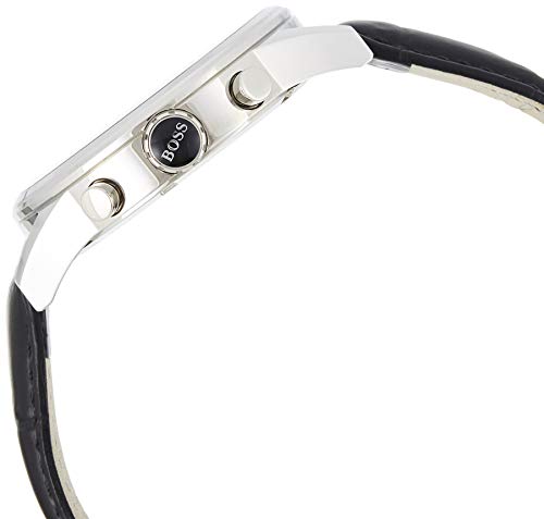  Shop Authentic Hugo Boss Jet Black Dial Black Leather Strap Watch for Men - 1513279 - Luxxuri