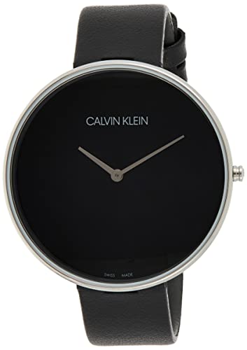  Shop Authentic Calvin Klein Full Moon Black Dial Black Leather Strap Watch for Women - K8Y231C1 - Luxxuri