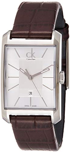  Shop Authentic Calvin Klein Window Silver Dial Brown Leather Strap Watch for Women - K2M23126 - Luxxuri