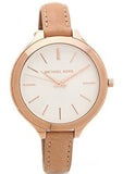  Shop Authentic Michael Kors Runway Slim Quartz White Dial Beige Leather Strap Watch For Women - MK2284 - Luxxuri