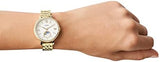  Shop Authentic Fossil Jacqueline Moonphase Mother of Pearl Dial Gold Steel Strap Watch for Women - ES5167 - Luxxuri