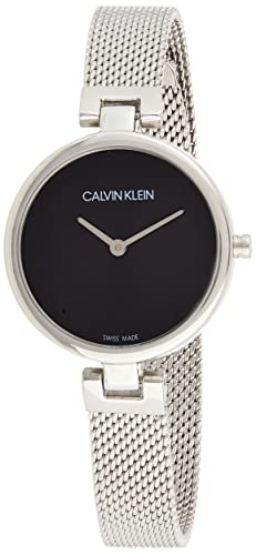  Shop Authentic Calvin Klein Authentic Black Dial Silver Mesh Bracelet Watch for Women - K8G23121 - Luxxuri