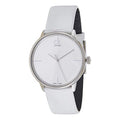  Shop Authentic Calvin Klein Accent Silver Dial White Leather Strap Watch for Women - K2Y2X1K6 - Luxxuri