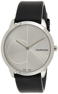  Shop Authentic Calvin Klein Minimal Silver Dial Black Leather Strap Watch for Men - K3M221CY - Luxxuri