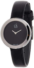  Shop Authentic Calvin Klein Firm Black Dial Black Leather Strap Watch for Women - K3N231C1 - Luxxuri
